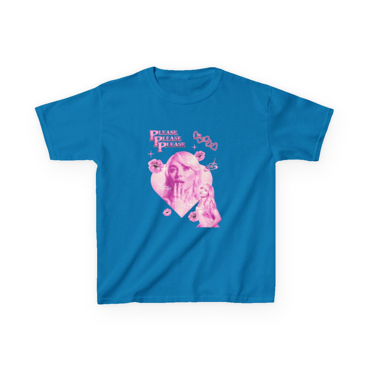 Sabrina Carpenter Please Please Please Vintage Collage Kids T-Shirt - alternate angle 3, merchandise